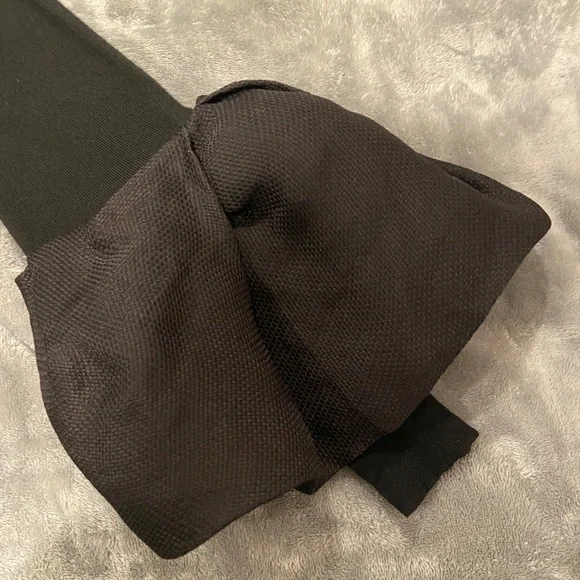 LANVIN Black Merino Wool and Silk Balloon Puff Sleeve  display picture 3
